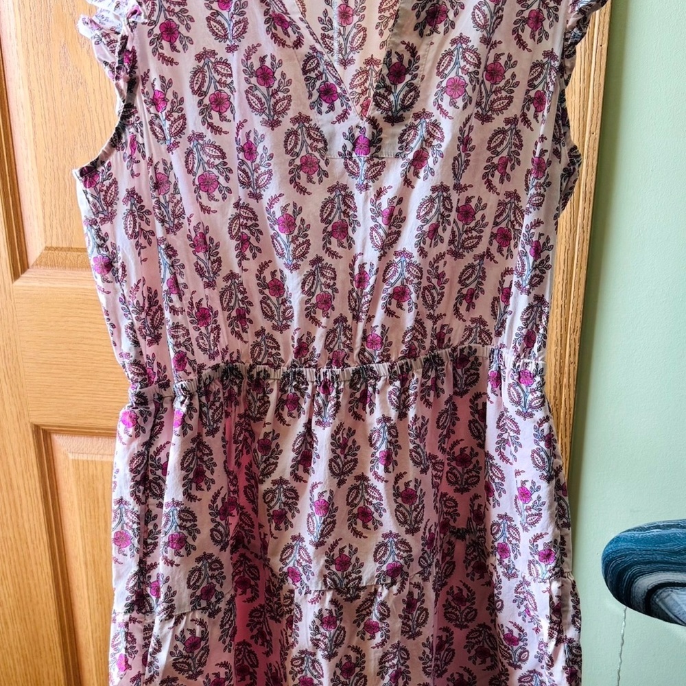 J. Crew Pink and Brown Floral Maxi Dress